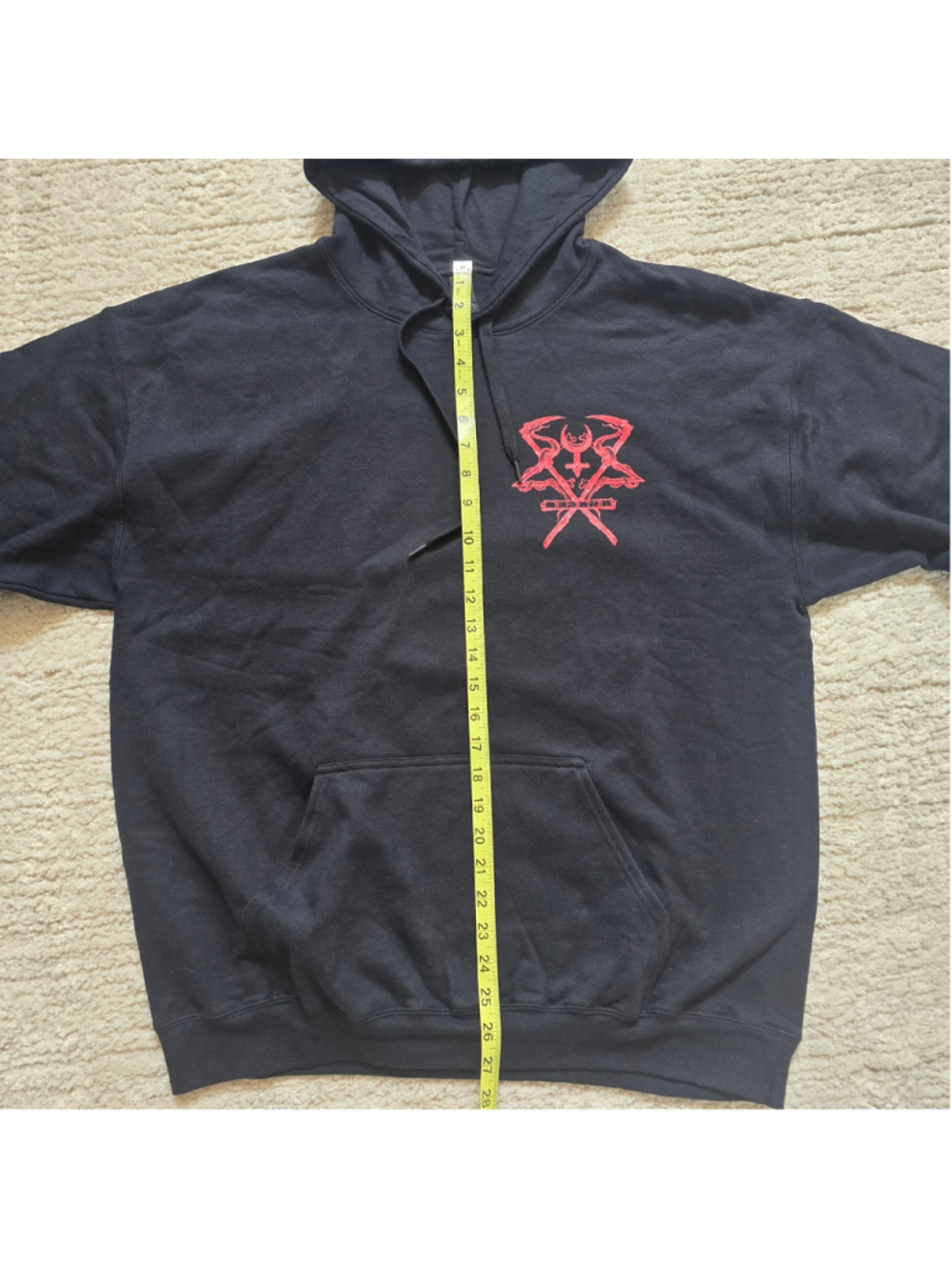 Lorna Shore Men's Black and Red Graphic Hoodie Size L - Picture 7 of 8